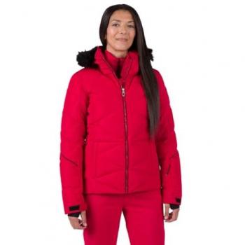Chaqueta de esquí aislada con capucha Rossignol Staci Pearly roja intensa mujer - M