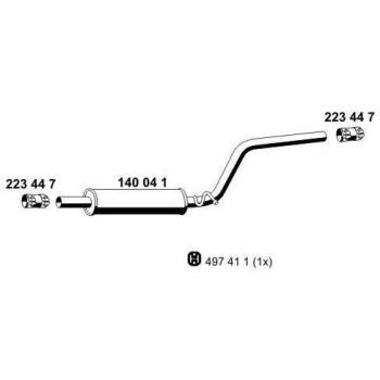 Silenciador Intermedio ERNST 140041 para Volkswagen Caddy 3
