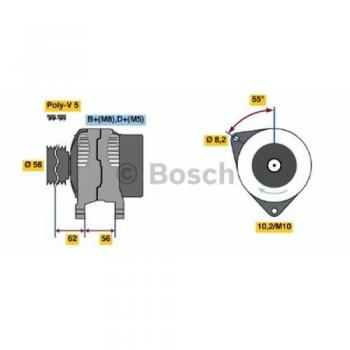 Alternador Bosch 0986040201 70 A 14 V
