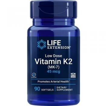 Life Extension Europe Low-Dose Vitamin K2 Soft Gels, 45 mcg, 90-Count
