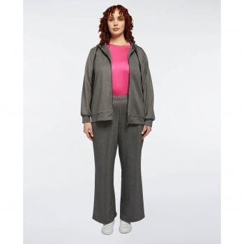 Pantalón recto de lurex brillante con cintura elástica para mujer