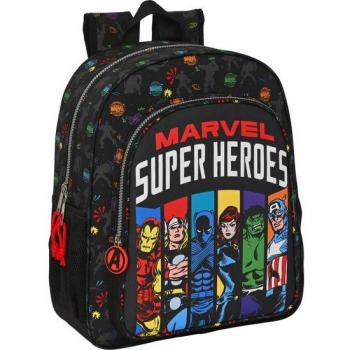 Mochila Junior Adaptable a Carro Avengers Super Heroes 32x38x12cm Safta