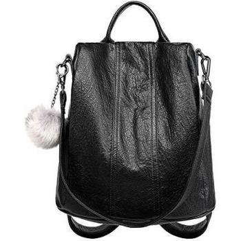 Tisdaini® Bolsos Mochila Mujer moda antirrobo casual viaje cuero escolares mochila Negro