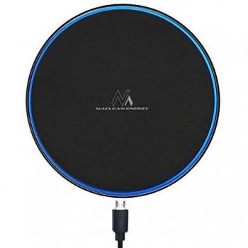 Cargador inalámbrico Qi Fast Charge Maclean MCE250 B, inductivo, de escritorio, negro