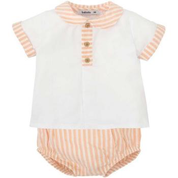 Conjunto de bebé niño de dos piezas con estampado a rayas