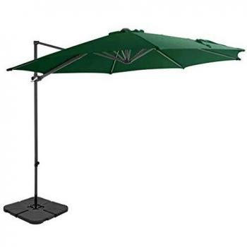 vidaXL Sombrilla de Jardín con Base Portátil Sombra Parasol Terraza Artículos de Exterior Casa Hogar Patio Porche Verano Paraguas para Sol Verde