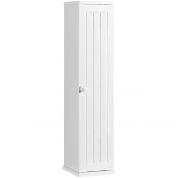 Armario Vertical de Almacenaje Porta Papel Higiénico y Pañuelos Costway, 4 Niveles, Repisas para Dormitorio, Salón y Baño, Color Blanco, Dimensiones: 17 x 16 x