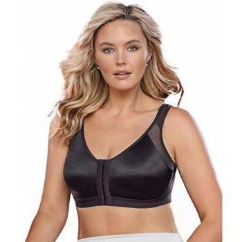Leonisa Women's Wireless Posture Corrector Back Support Bra - Maternity Plus Size 36D Black