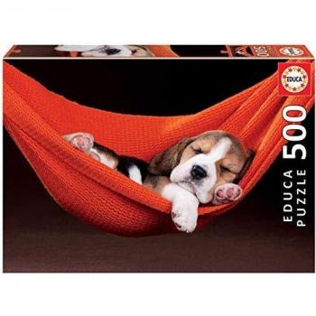 Educa - Genuine Puzzles, Puzzle 500 piezas, Durmiendo en la hamaca