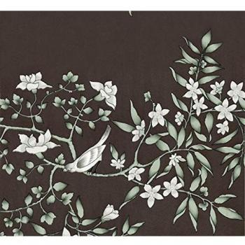 Equipo DRT Vivace - Papel pintado floral con pájaros, color cacao, 1 rollo