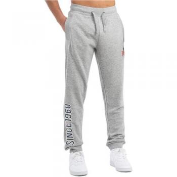 Lonsdale Men's Regular Fit Joggers - Virkie Collection in Grey/Navy/Red