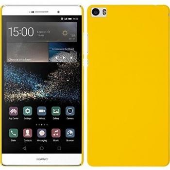Funda Rígida para Huawei P8max - goma amarillo - Cover PhoneNatic Cubierta + protector de pantalla