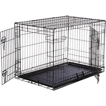 AmazonBasics - Jaula plegable de metal para mascota