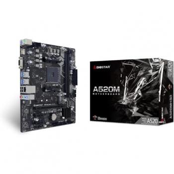 Biostar A520MH 3.0 Placa Base Micro ATX, Zócalo AM4, Chipset AMD A520, Soporte DDR4 3200MHz, HDMI/VGA, PCIe 3.0, G