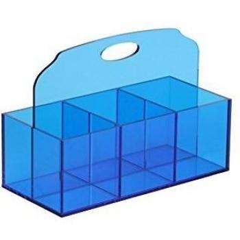 Sheratonn Porta Cubiertos Plexi Azul