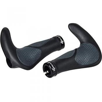 VELO 410461 Mango para Bicicleta, Unisex-Adult, Negro/Gris, 138 mm