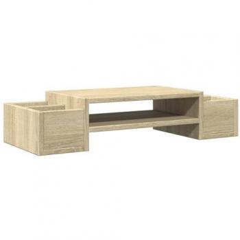 Soporte de pantalla con almacenaje roble Sonoma 70x27x15 cm Marrón