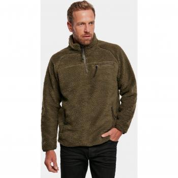 Brandit Men's Olive Teddy Fleece Troyer Sweatshirt - S to 5XL