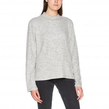 PIECES Pcamia Blouse FF Noos, Camisa Manga Larga Mujer, Gris