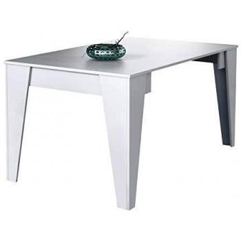 Skraut Home - Mesa Consola Extensible hasta 140 cm - Dimensiones Cerrada: 74 x 90 x 54 cm - Modelo TM - Material Resistente - Blanco - Ideal para tu Comedor, Salón o Estudio