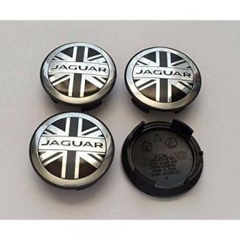 Juego de 4 tapas para ruedas para Jaguar X TYPE XF XJ XJ8 XJ6, diseño de bandera Union Jack y logo, 59 mm