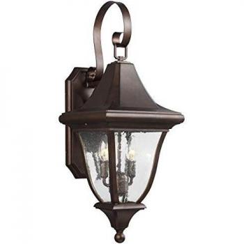 Linterna de pared para jardín Oakmont, altura 67,3 cm, Elstead - Oakmont - Linterna de pared mediana para exterior 2 luces Bronce claro IP44, E14