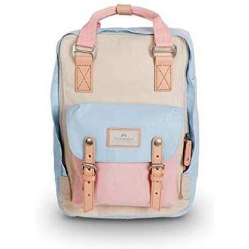 Doughnut Women's Blue Rucksack D010-0259-F, Unisex Macaroon Backpack in Cream, Iceberg & Sakura