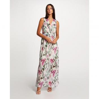 Morgan - Vestido largo recto con estampado floral