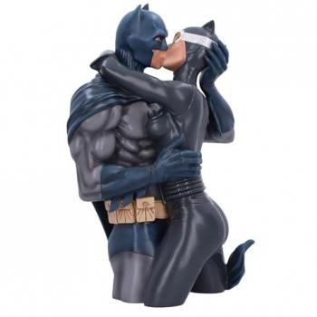 Busto de Batman y Catwoman 30 cm, resina, producto oficial de DC, adorno de besos de Batman y Catwoman, coleccionable de DC Hero, fundido en la mejor resina, pintado a mano por