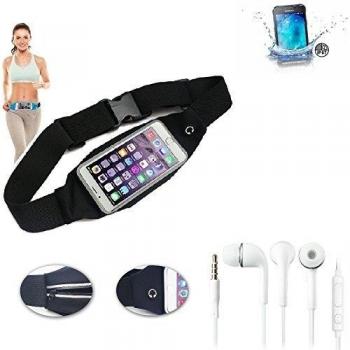 Cinturón de bandolera bolso de la cintura bolsa para Samsung Galaxy XCover 3, negro + auriculares. Aptitud del deporte de la cubierta a prueba de lluvia Ejercicio corriente - K-S-Trade