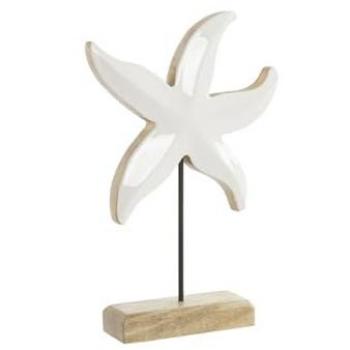 Figura Decorativa Estrella Mediterránea Blanco Natural 18 x 5 x 28 cm