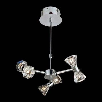 Lámpara colgante redonda Elisa 6 bombillas G4 cromo pulido, no compatible con LED/CFL