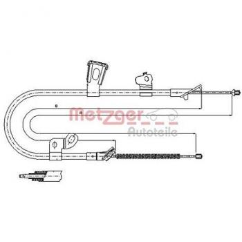 Metzger 17.1078 Cable de accionamiento, freno de estacionamiento