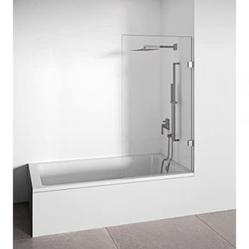Mampara de bañera frontal abatible 70 cm - Cristal templado 6 mm antical - Perfilería cromo - Alto 145 cm