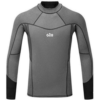 Gill Top de Chaleco de Sarga de Manga Larga para Hombre Pro - Melange Gris - Protection Solar Ligera UV y Properties SPF