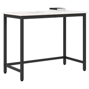 Mesa Blanca 100 x 50 x 77 cm de Madera Ingenierizada y Acero