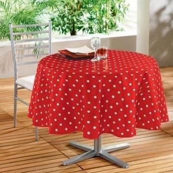 Décorline  - 1710404, Mantel Pvc Redondo ,  160 Cm , Lollypop , Decorline Estampado , Rojo/Blanco