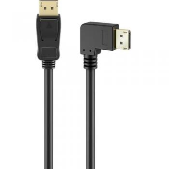 Cable DisplayPort 2.0/2.1, 3 metros, 54 Gbit/s, 8K a 144 Hz, conector en ángulo de 90°, HDR, DSC, G-Sync y FreeSync para