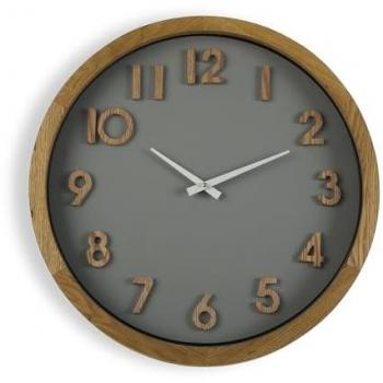 Reloj de Pared Versa 50 cm Madera MDF y cristal, Estilo Moderno, Medidas (Al x l x An) 50 x 6 x 50 cm, Color Marrón