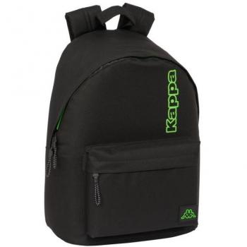 Mochila para portátil de 14,1 pulgadas Kappa Black con compartimento acolchado y correas ajustables
