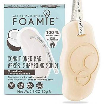 Coconut Oil Solid Conditioner Bar for Normal Hair & Curls - 100% Vegan and Plastic-Free, 80g
