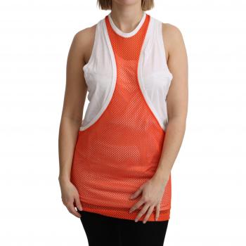 Dsquared2 Orange White Crewneck Sleeveless Tank T-shirt Dress Top - M