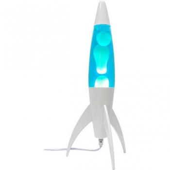 Lámpara de lava Rocket Fisura azul, 20 cm x 20 cm x 45 cm, incluye bombilla de repuesto