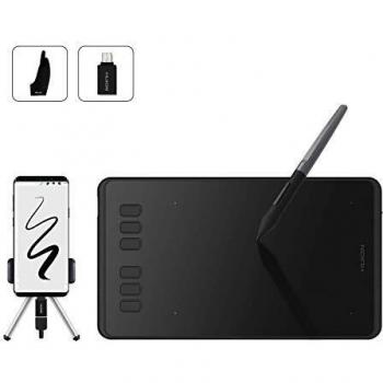 Huion Inspiroy H640P Tableta Gráfica de Dibujo,Lápiz óptico Sin Batería,6 Teclas de Función Personalizables,Tableta Gráfica para Mac Windows Android,Ideal para Trabajar Desde Casa y Aprendizaje Remoto