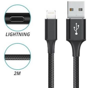 Cable Lightning Carga Rápida 2.4A 200cm Nylon Trenzado