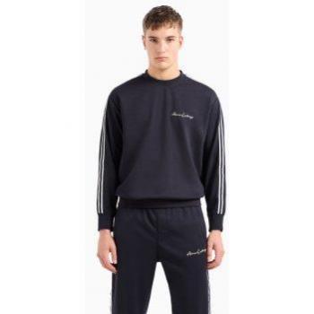 Sudadera Casual Armani Exchange para Hombre en Marino, Poliéster y Modal, Manga Larga, Talla S 2024