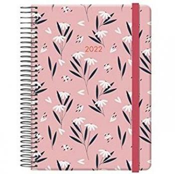 Agenda Anual Daisy 2022- Organizador Semanal - Cada Día Una Página - Tamaño Mediano 12,5 x 18 cm - Modelo ROSA Diseñado por María Diamantes - De Anillas - Dohe