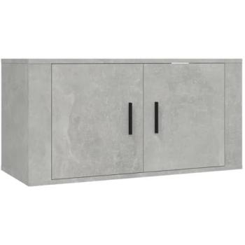 Mueble de TV Multimedia Mural 2 Compartimentos 80 x 34,5 x 40 cm Gris Hormigón
