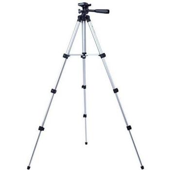 TOOGOO(R)3110A Tripode de camara profesional Ligero portatil flexible Cabeza de tres vias para Sony Canon Nikon Plata+Negro