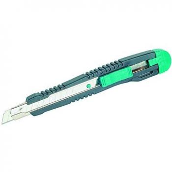 wolfcraft Cúter de cuchillas separables estándar de 9 mm, 4141000, Cúter de plástico con guía metálica